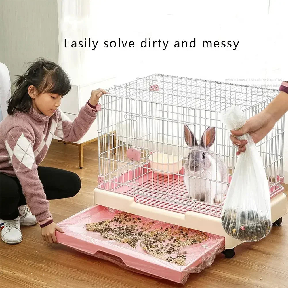 50pc 60/80/100/120/150cm Pet Tray Disposable PE Films Rabbit Litter Mat Cage Tray Cover Cage Chassis Film Cover Toilet Large Pad