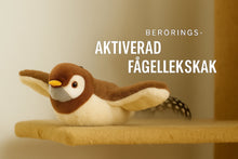 Interaktiv Fågelkattleksak – Laddningsbar Plyschleksak med Ljud och Vingrörelser, Perfekt för Lek och Stimulans