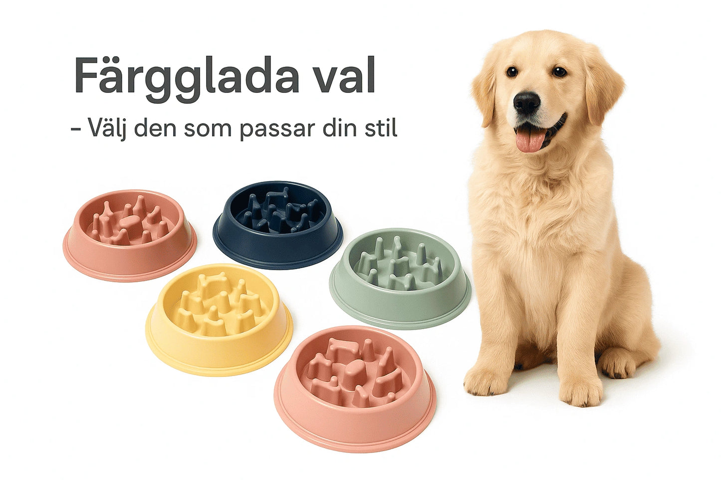 Hundskål Slow Feeder – Stoppa Hetsslukandet, Minska Kvävningsrisk & Främja Hälsosamt Ätande