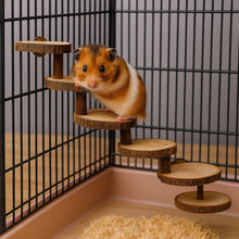 Trästege för Hamster & Smådjur – 3/5 Steg Klätterstege för Bur