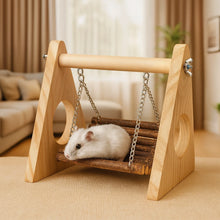 Hänggunga i Trä för Hamster & Smådjur – Naturlig Lek & Tuggleksak