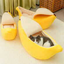 Bananformad Kattbädd – Mjuk & Varm Mysplats för Katter & Smådjur