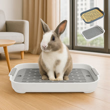 Smådjurs Toalettlåda – Rektangulär Litter Box med Gallerdel för Kanin, Marsvin & Hamster (S/M)