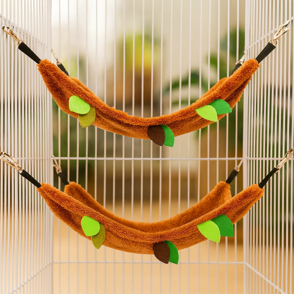 Hängmatta & Tunnelsystem för Smådjur – Mjukt Lekset med Hus, Tunnel & Gunga för Hamster & Chinchilla