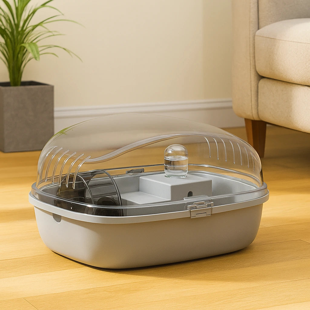 Transparent Hamsterbur med Hjul & Tillbehör – Komplett Leksakshus för Smådjur