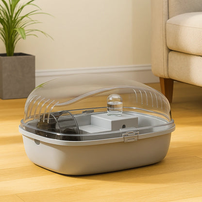 Transparent Hamsterbur med Hjul & Tillbehör – Komplett Leksakshus för Smådjur