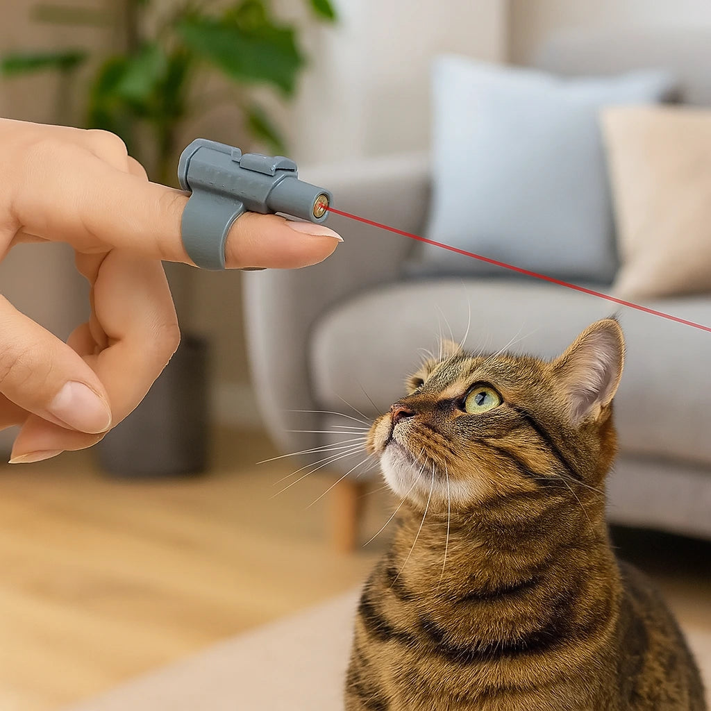 Mini Fingerlaser för Katter – Enkel & Rolig Interaktiv Lek!