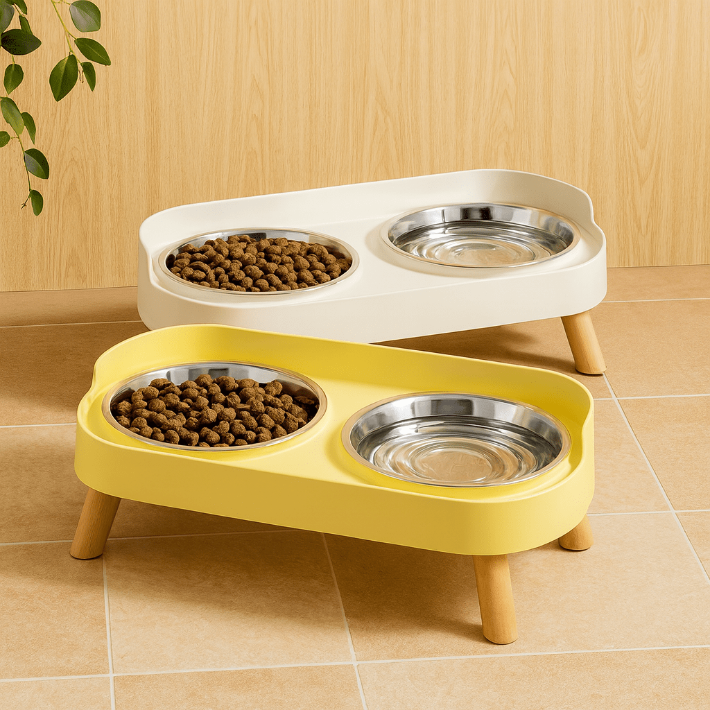 Upphöjd matskål i rostfritt stål