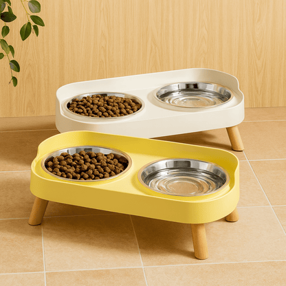 Upphöjd matskål i rostfritt stål