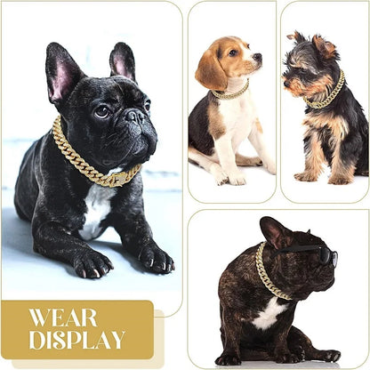 Lyxig Hundkedja i Guld – Justerbart Metallhalsband för Hund & Katt, Smycke & Accessoar