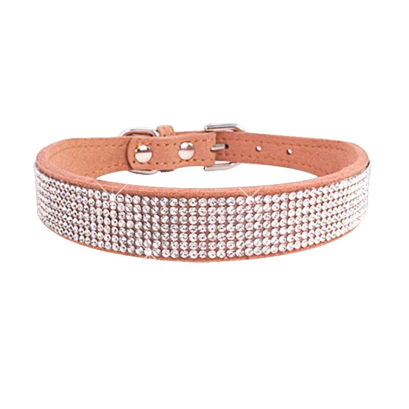 Glittrigt Hundhalsband med Kristaller – Justerbart Halsband för Små & Medelstora Hundar