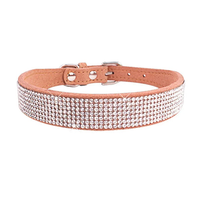 Glittrigt Hundhalsband med Kristaller – Justerbart Halsband för Små & Medelstora Hundar