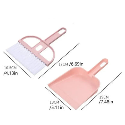1SET Mini Desktop Sweep Cleaning Brush Keyboard Brush Cat Hamster Dustpan Small Broom Set Pet Professional Cleaning Tools