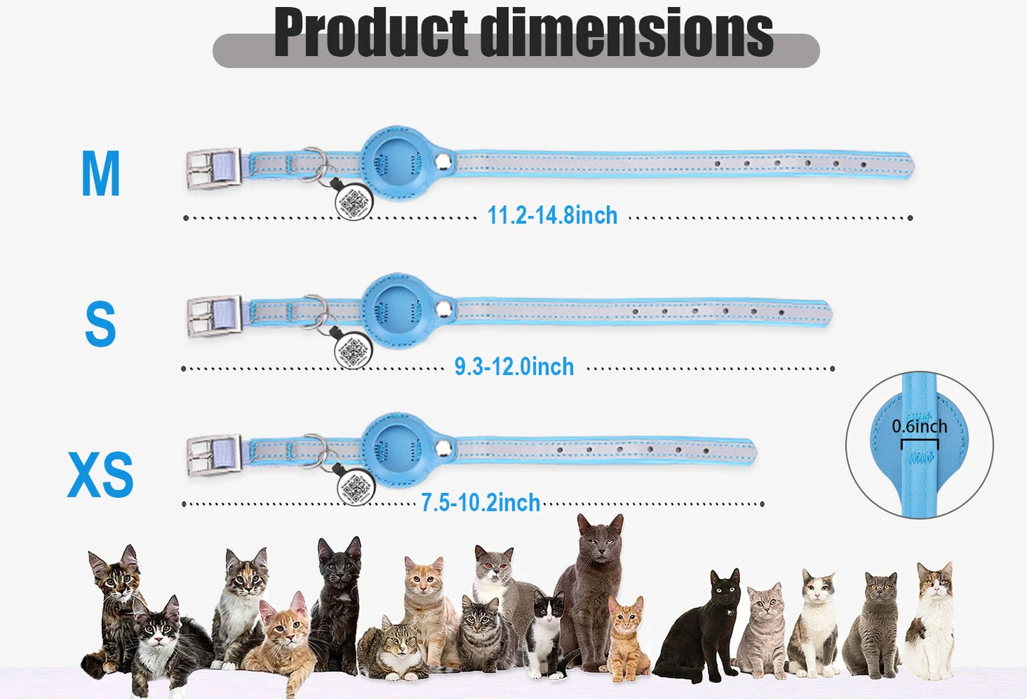 Reflekterande Katt-Halsband med Airtag- & QR-Hållare – Säkerhet & Spårning i Ett