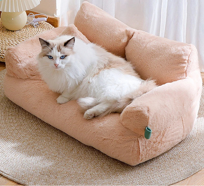 Lyxig Kattsoffa i Plysch – Varm & Mysig Bädd för Vinter och Vila