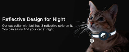 Reflekterande Katt-Halsband med Airtag- & QR-Hållare – Säkerhet & Spårning i Ett