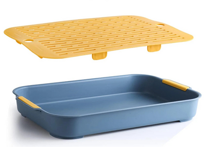 Smådjurs Toalettlåda – Rektangulär Litter Box med Gallerdel för Kanin, Marsvin & Hamster (S/M)