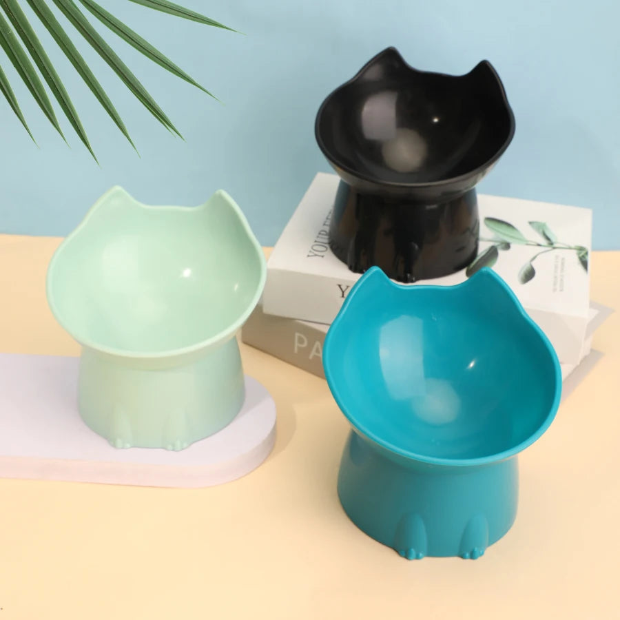 Höjd Kattmatskål med Lutning – Spillfri & Ergonomisk Matskål