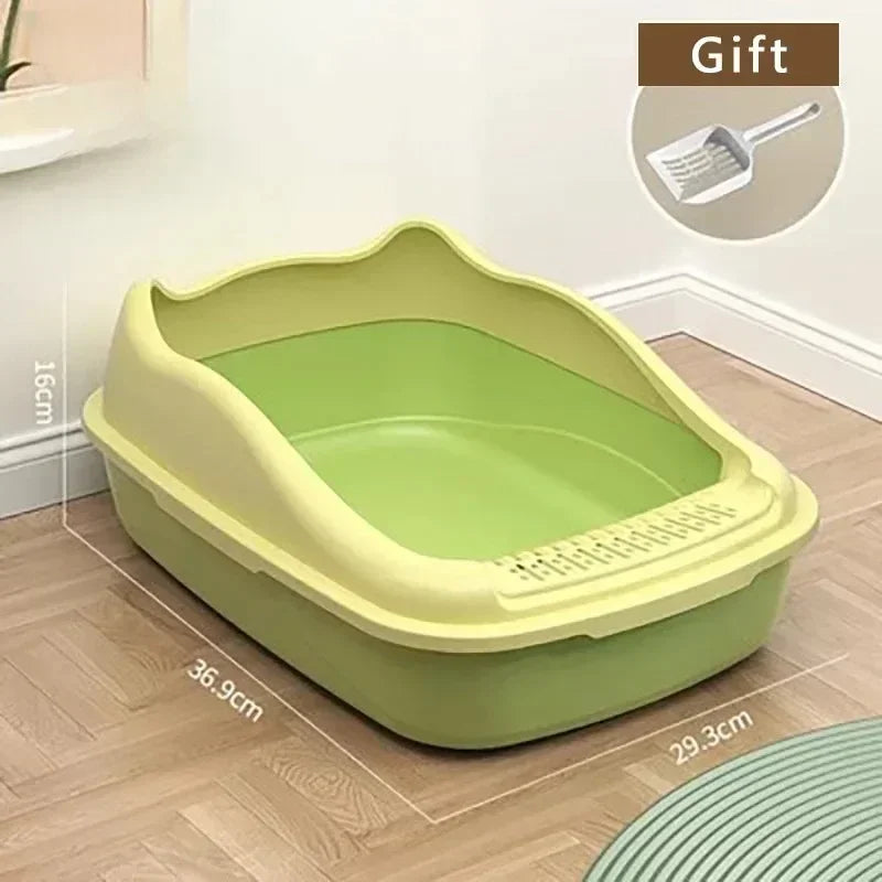 Kattlåda med Stänkskydd & Galler – Kompakt Design för Innekatt & Kattunge