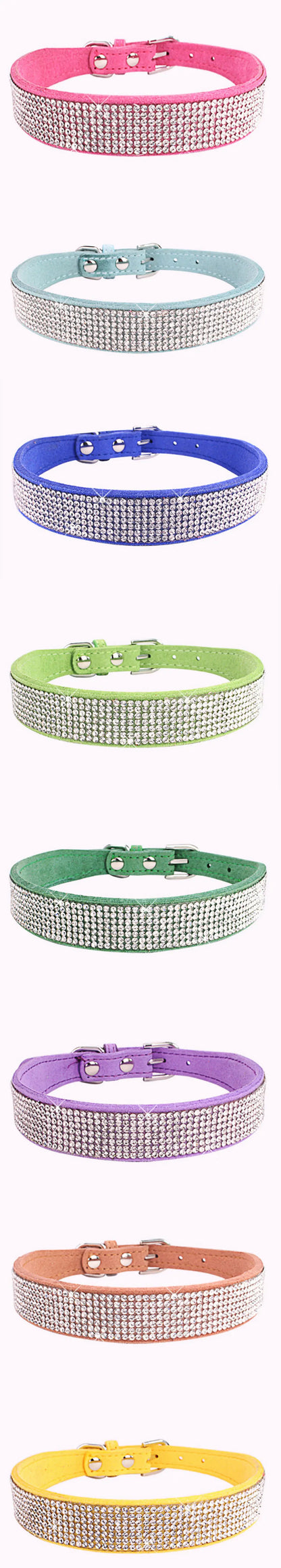 Glittrigt Hundhalsband med Kristaller – Justerbart Halsband för Små & Medelstora Hundar