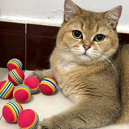 Färgglada Regnbågsbollar för Katt & Hund – Lekfulla, Lätta & Studsande!