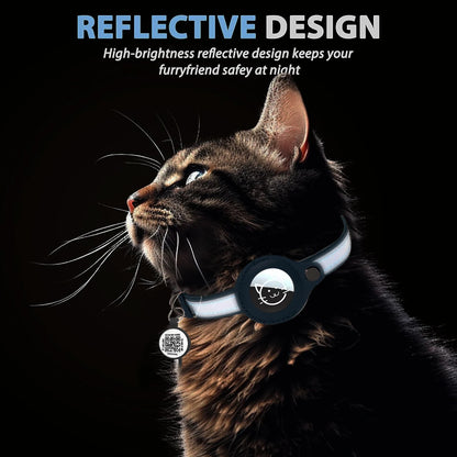 Reflekterande Katt-Halsband med Airtag- & QR-Hållare – Säkerhet & Spårning i Ett