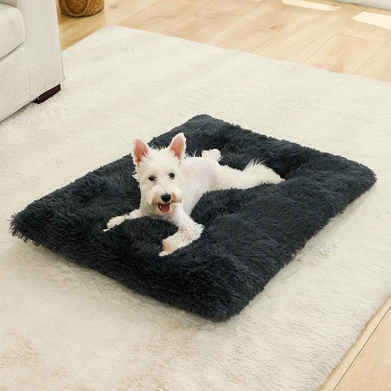 Rektangulär Mjuk Husdjursbädd i Lång Plysch – Sovmatta för Hund