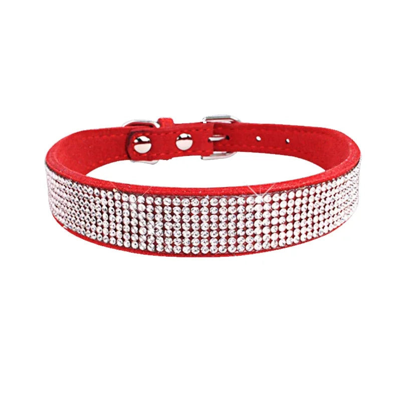 Glittrigt Hundhalsband med Kristaller – Justerbart Halsband för Små & Medelstora Hundar