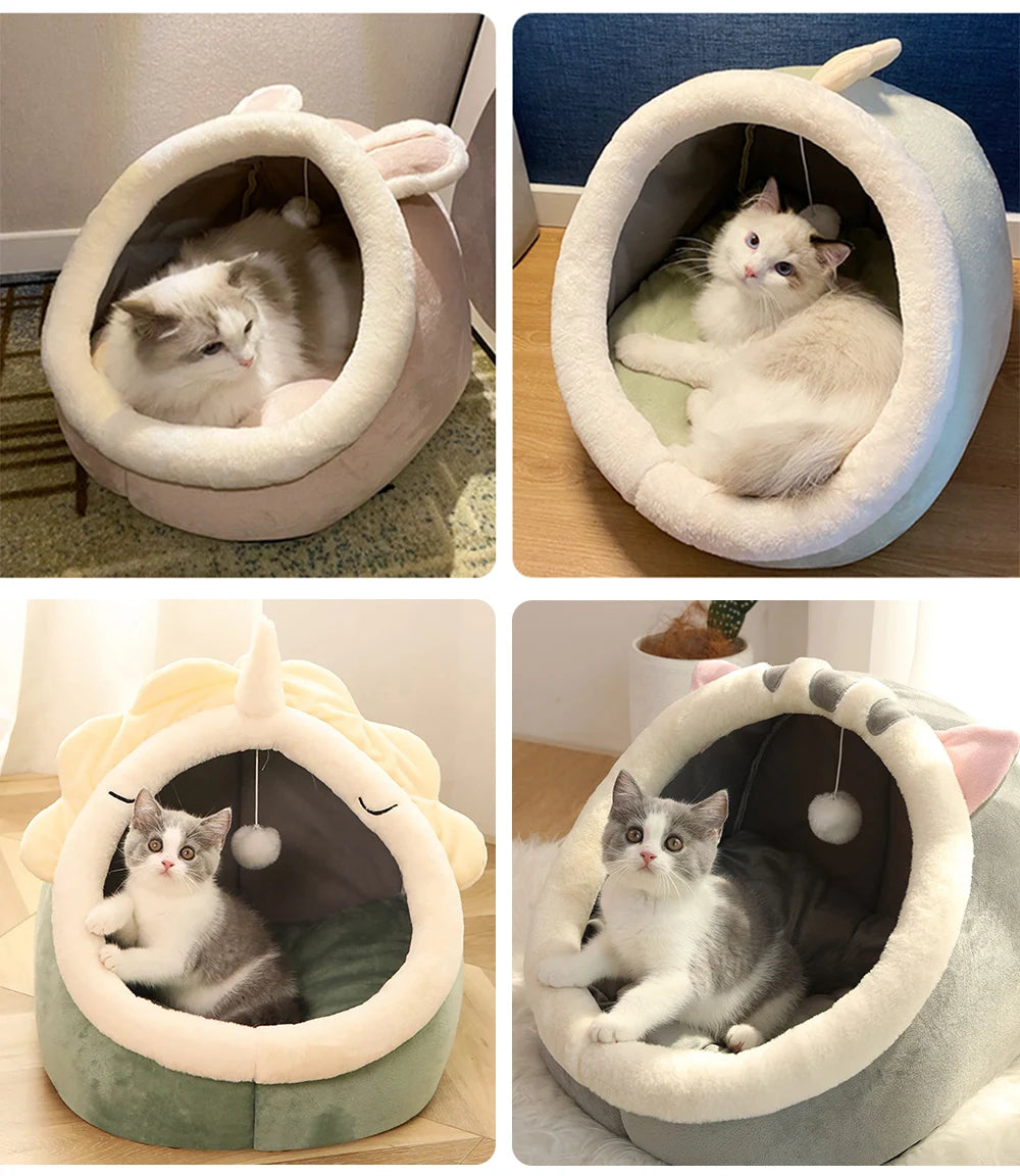 Djup Sovbädd för Katt & Små Hundar – Vikbar, Tvättbar & Extra Mjuk