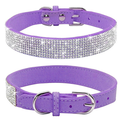 Glittrigt Hundhalsband med Kristaller – Justerbart Halsband för Små & Medelstora Hundar