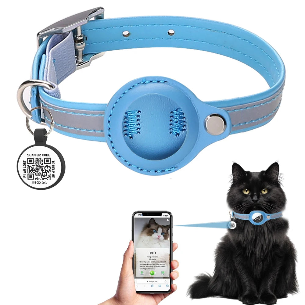 Reflekterande Katt-Halsband med Airtag- & QR-Hållare – Säkerhet & Spårning i Ett