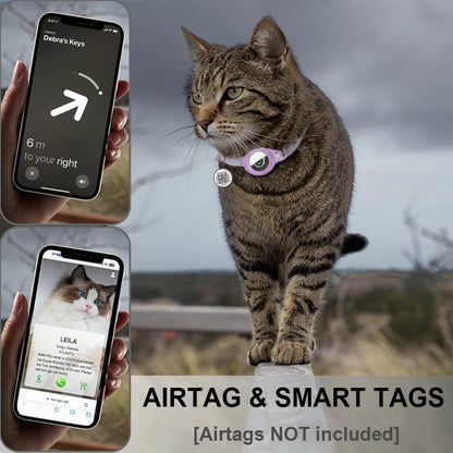 Reflekterande Katt-Halsband med Airtag- & QR-Hållare – Säkerhet & Spårning i Ett