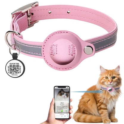 Reflekterande Katt-Halsband med Airtag- & QR-Hållare – Säkerhet & Spårning i Ett