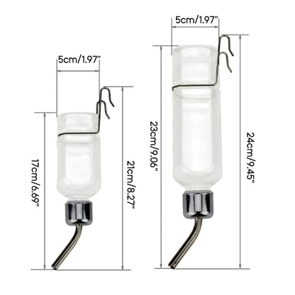 180/350mL Hanging Water Bottle for Hamsters Automatic Rabbit Water Dispenser Dripproof Head Cage Drinking Bottle Watering