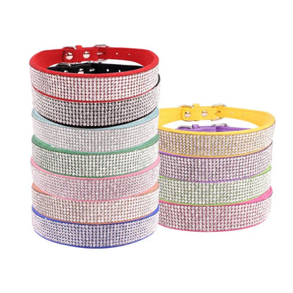 Glittrigt Hundhalsband med Kristaller – Justerbart Halsband för Små & Medelstora Hundar