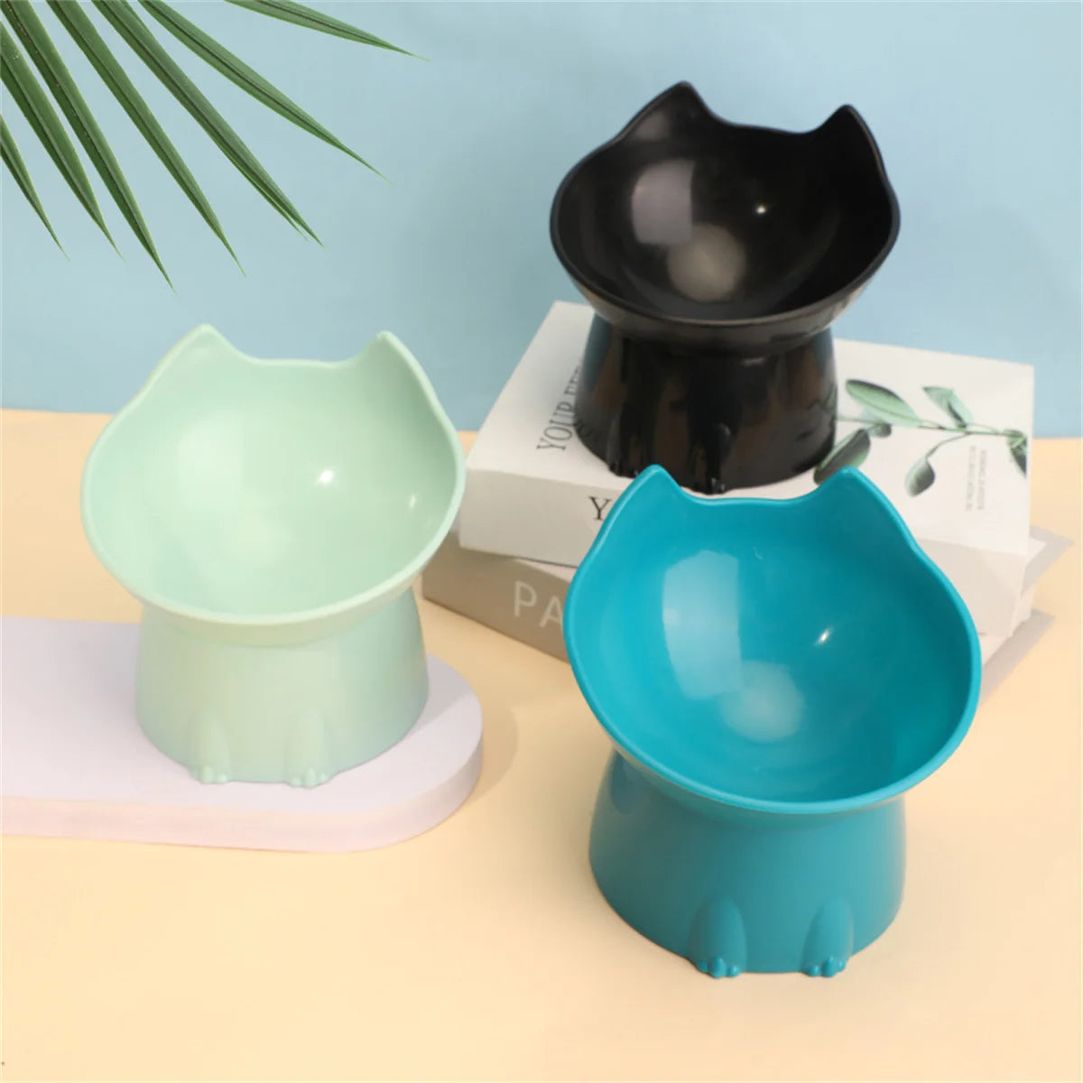 Höjd Kattmatskål med Lutning – Spillfri & Ergonomisk Matskål