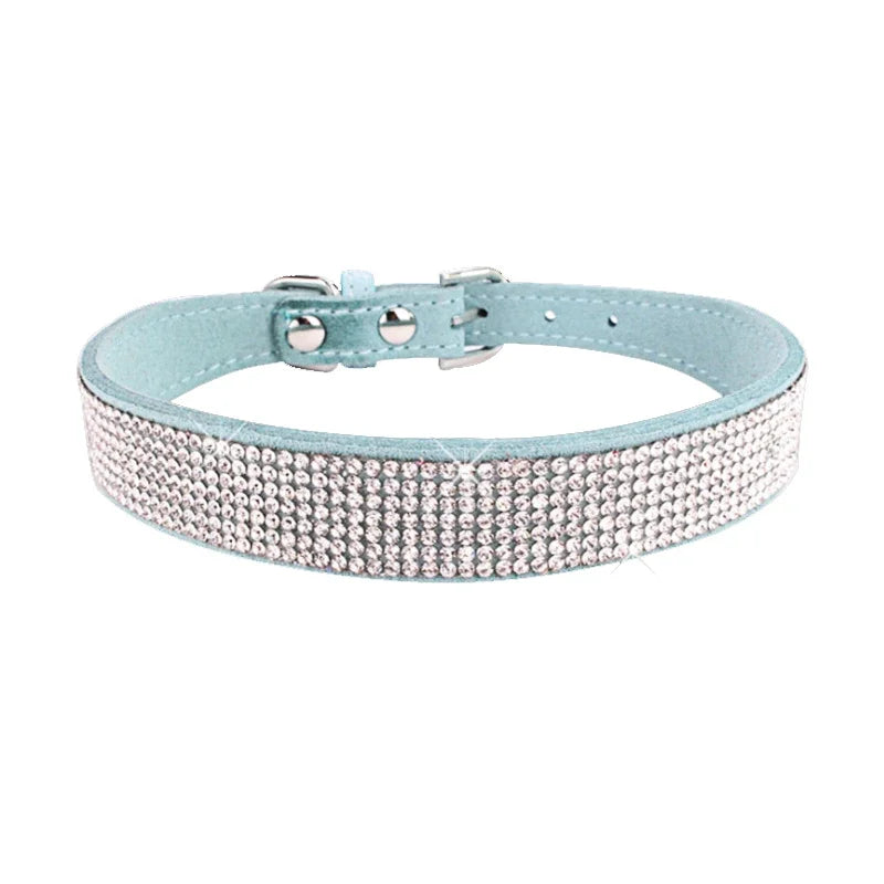 Glittrigt Hundhalsband med Kristaller – Justerbart Halsband för Små & Medelstora Hundar