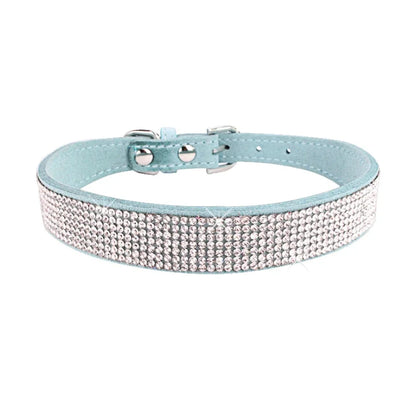 Glittrigt Hundhalsband med Kristaller – Justerbart Halsband för Små & Medelstora Hundar