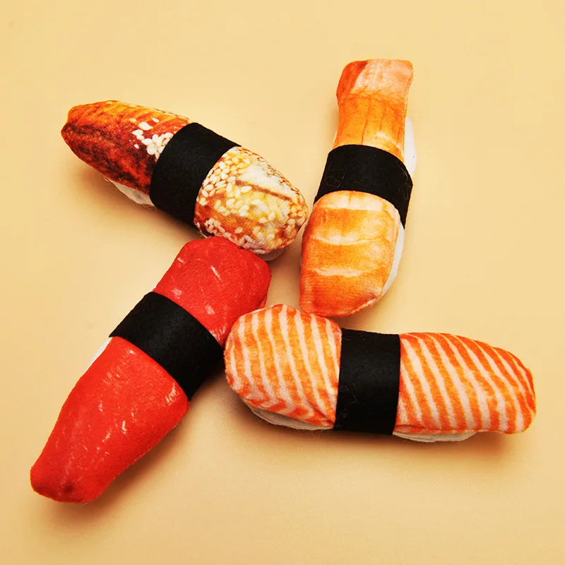 Sushi Kattleksak – Roliga & Mjuka Sushibitar för Aktiva Katter