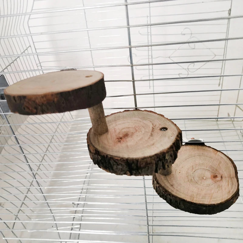 Trästege för Hamster & Smådjur – 3/5 Steg Klätterstege för Bur
