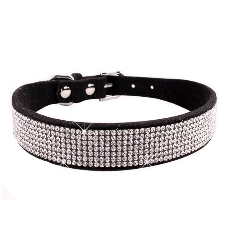Glittrigt Hundhalsband med Kristaller – Justerbart Halsband för Små & Medelstora Hundar
