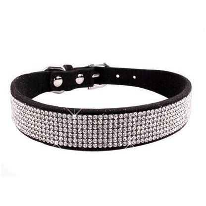 Glittrigt Hundhalsband med Kristaller – Justerbart Halsband för Små & Medelstora Hundar