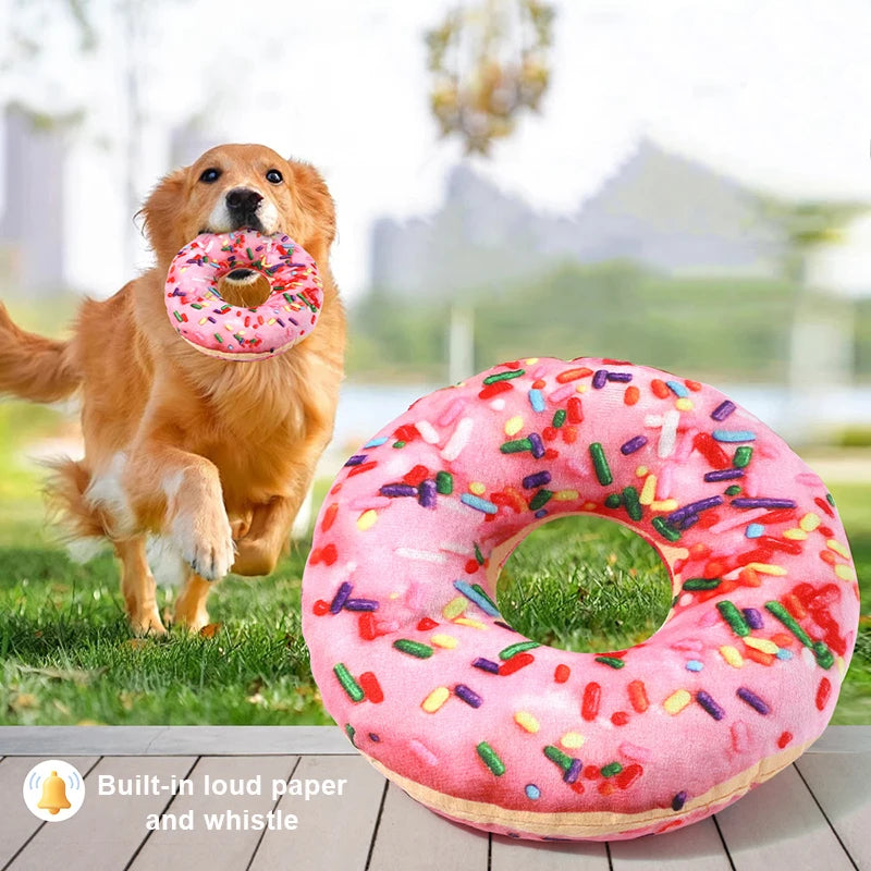 Plysch Hundleksak – Donut & Pizza Design med Pip-ljud