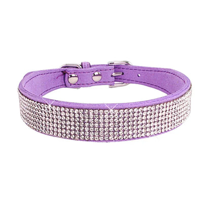 Glittrigt Hundhalsband med Kristaller – Justerbart Halsband för Små & Medelstora Hundar