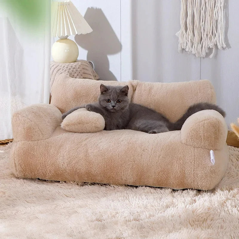 Lyxig Kattsoffa i Plysch – Varm & Mysig Bädd för Vinter och Vila