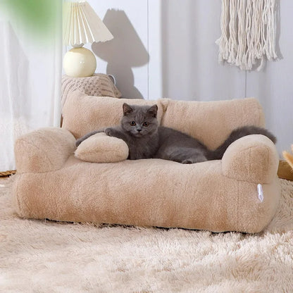 Lyxig Kattsoffa i Plysch – Varm & Mysig Bädd för Vinter och Vila