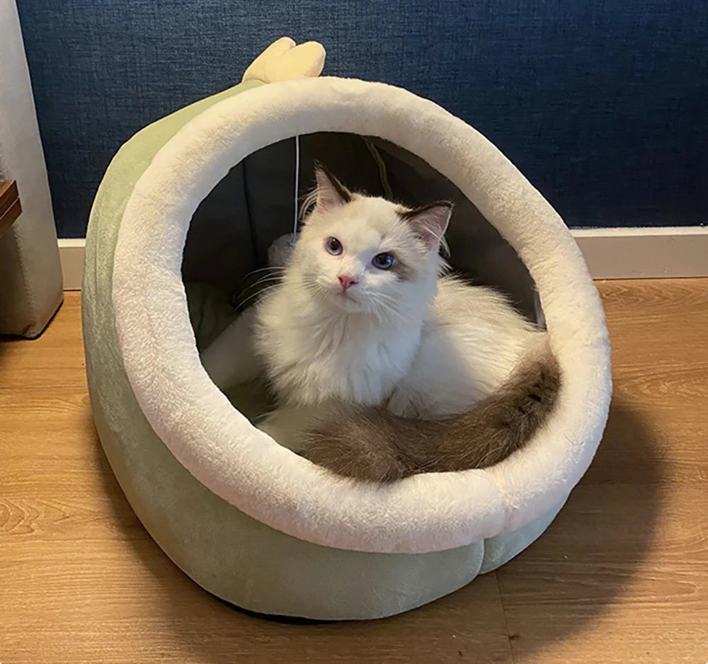 Djup Sovbädd för Katt & Små Hundar – Vikbar, Tvättbar & Extra Mjuk
