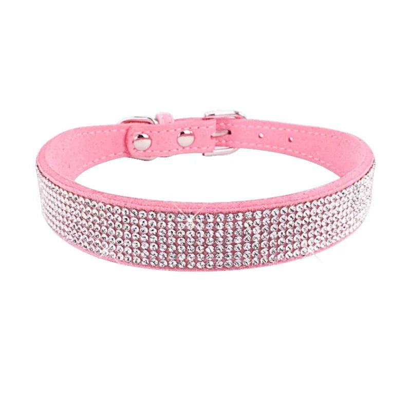 Glittrigt Hundhalsband med Kristaller – Justerbart Halsband för Små & Medelstora Hundar