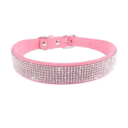 Glittrigt Hundhalsband med Kristaller – Justerbart Halsband för Små & Medelstora Hundar